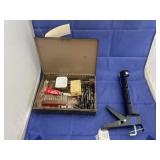 Caulk Gun - Drill Bits in Metal Case