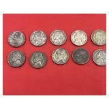 10 - 35% Silver War Nickels