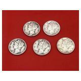 5 - 90% Silver Mercury Dimes