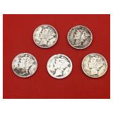 5 - 90% Silver Mercury Dimes