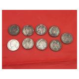 9 - 35% Silver War Nickels