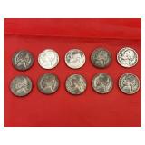 10 - 35% Silver War Nickels