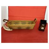 Longaberger Basket w/Cast Iron Wall Pocket