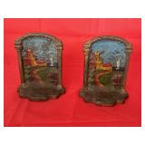 Cast Iron Dutch Windmill Bookends