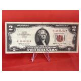 1963 Red Seal $2 Note - Very Good Condition