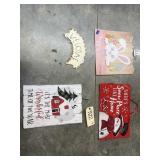 4 - Holiday Themed Signs 14"x9"