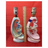 2 - Porcelain Elec Table Lamps