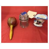 3 Pcs - Porcelain Planter - Glass Insulator