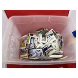 Assorted Baseball Cards in Plastic Bin