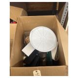 Box of Office Supplies - Plastic Storage