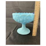 Fenton Blue Pedestal Compote Dish