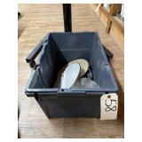 Enamelware Pan Lids - Metal/Glass Light Fixture