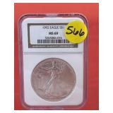 1992 Silver Eagle NGC Slab MS69