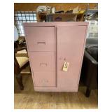 Painted Metal Cabinet w/Locking Door - Has Key