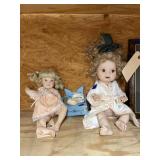 3 Pcs - Porcelain Doll - Mini Wood Bench & More