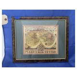 Framed Gold Toned Globe Pic 16"x13"