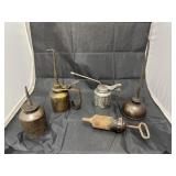 4 - Vintage Oil Cans & Oiler
