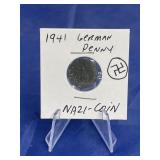 1941 German 1-cent Nazi Coin