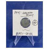 1941 German 1-cent Nazi Coin
