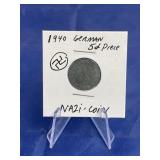 1940 German 5-cent Nazi Coin