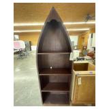 Wood Boat 4-Tiered Shelf 24"L x 10"W x 68"H