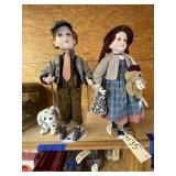 2 - Porcelain Dolls w/Stand 24"H