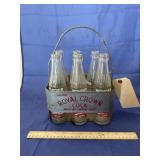 Royal Crown Cola Metal Bottle Holder w/Bottles