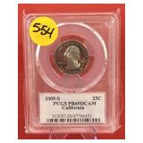 2005-S 25 Cents PCGS PR69 D Cam CA