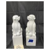 Pair Happy Chick Dog Bookends