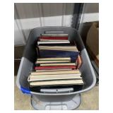 Plastic Bin w/Assorted Yearbooks