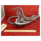 Art Glass Swan Bowl
