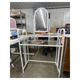 2-Tiered Metal/Glass Vanity w/Mirror