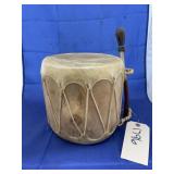 Wood Leather Tom Tom 9"x9"