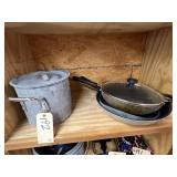 Calphalon 8qt Pot - Pampered Chef Skillet w/Lid