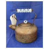 Copper Teapot w/Porcelain Handle