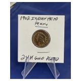 1902 Indian Head Penny 24K Gold Plated