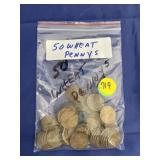 50 Assorted Wheat Pennies