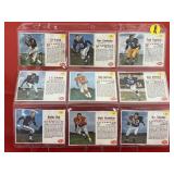1962 Post Football Sheet of 9 Cards