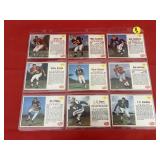 1962 Post Football Sheet of 9 Cards