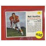 1962 Post Football Card Matt Hazeltine