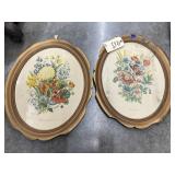 2 Pcs- Oval Framed Wall Art 17"x21"