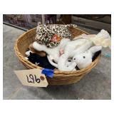 Wicker Basket w/Ty Beanie Babies