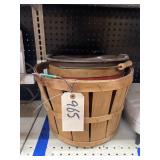 Apple Basket - Plastic Basket - Wood Block