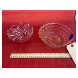 2 Pink Glass Bowls