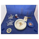 Vintage Porcelain Plate w/Stands & More