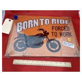 Metal Single Sided Motorcycle Sign 17"x12"