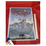 Metal Single Sided "Custom Motorcycles" Sign