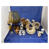 Porcelain Figures - Clock - Glass Vase