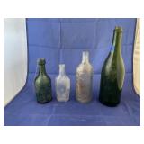 4 - Vintage Glass Bottles