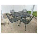 Expanded Metal Patio Table w/4 Chairs